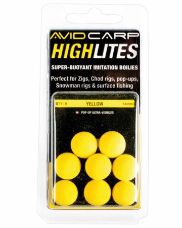 Avid Carp Highlites yellow karper imitatie visaas 10mm
