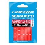 Cresta Spaghetti Worms fluo red  8mm-11mm-22mm