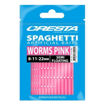 Cresta Spaghetti Worms pink imitatie visaas 8mm-11mm-22mm
