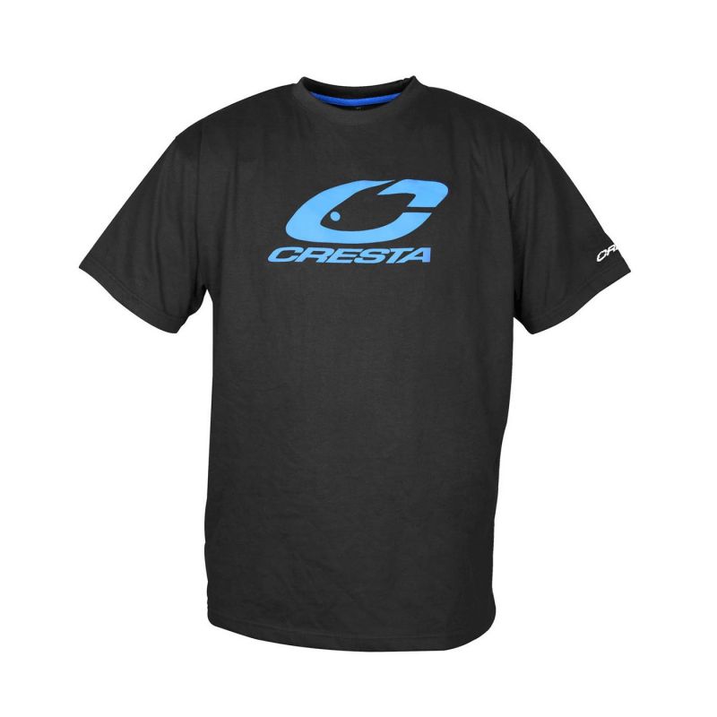 Cresta T-Shirt zwart - blauw vis t-shirt X-large