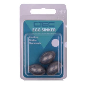 Cteccoarse Egg Sinker zilver vislood 20g