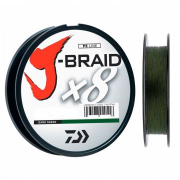 Daiwa J-Braid X8 dark green gevlochten visdraad 0.13mm 150m 8kg