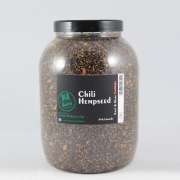 Dlrbaits Chili Hempseed zwart - wit - rood partikel 3l