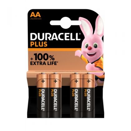 Duracell AA Plus Alkaline 4x noir - gris - brun 