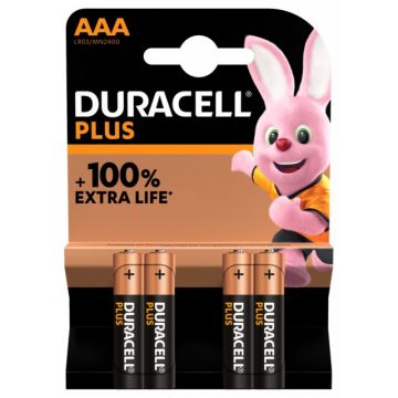 Duracell AAA Alkaline MN2400 1,5V 4x zwart - grijs - bruin batterij