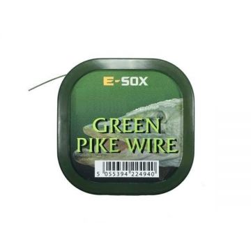 E-sox Green Pike Wire 15m groen roofvis visdraad 20lb 0.38mm 9.1kg