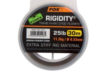 Fox EDGES Rigidity trans khaki karper draad voor onderlijn 25lb 0.53mm 30m