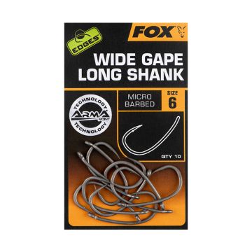 Fox EDGES Super Wide Gape Long Shank mat zilver karper vishaak 4