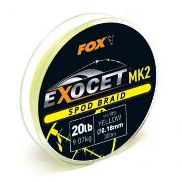 Fox Exocet MK2 Spod Braid geel karper visdraad 0.18mm 300m