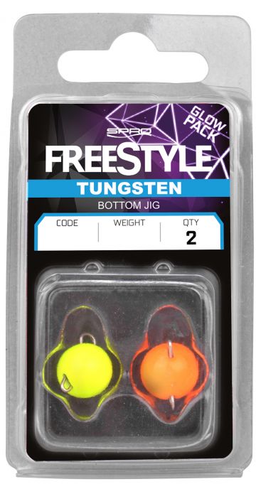 Freestyle Tungsten Bottom Jigs orange - chartreuse roofvis vislood 7g
