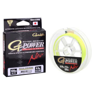 Gamakatsu G-Power Premium Braid fluo yellow  0.09mm 135m 6.3kg