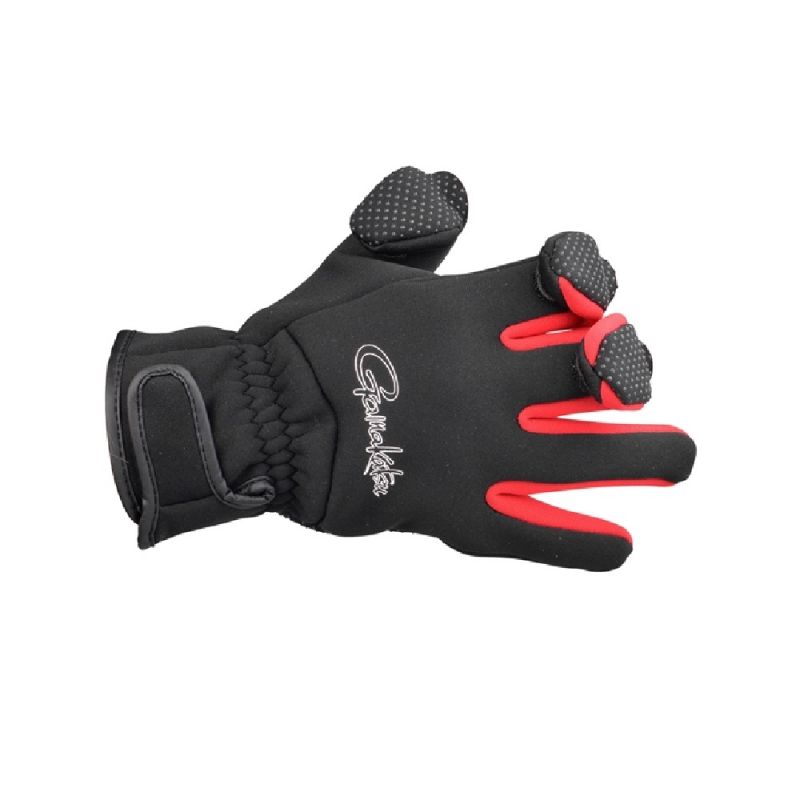 Gamakatsu Power Thermal Gloves noir - rouge  X-large