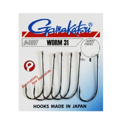 Gamakatsu Worm 31 zwart vishaak 3/0