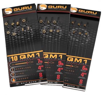 Guru 2022 QM1 Bait Bands Ready Rig clear witvis witvis onderlijn H12 4" 0.22mm