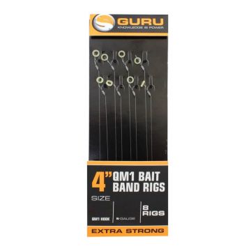 Guru Bait Bands QM1 Ready Rig clear witvis witvis onderlijn H18 4" 0.15mm