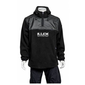 Illex Fleece Hooded Top zwart - grijs vistrui Xx-large