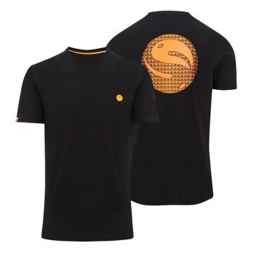Korda Gradient Logo Tee Black zwart - oranje vis t-shirt Large