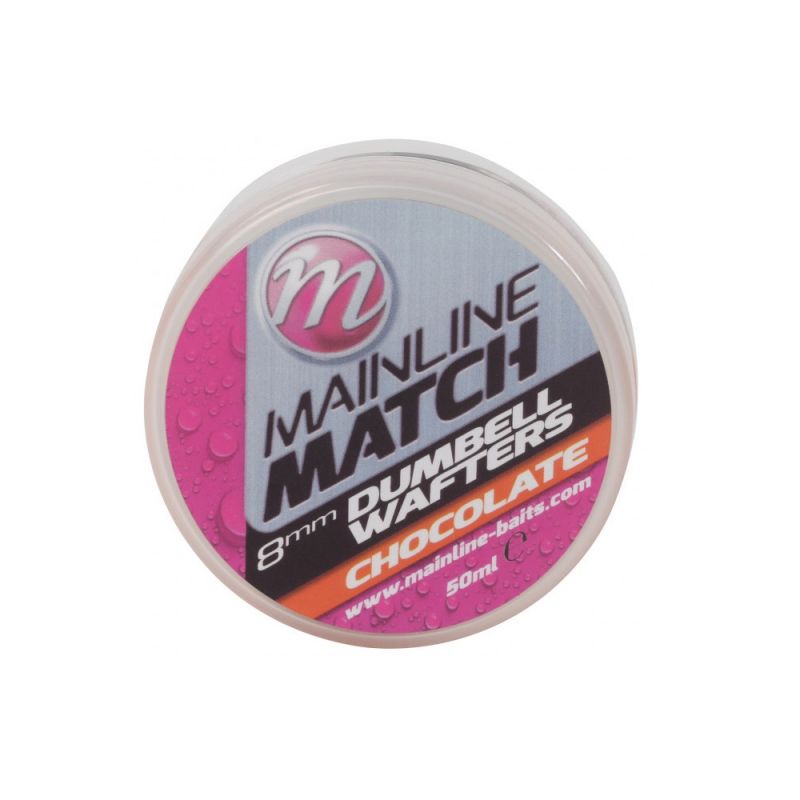 Mainline Match Dumbell Wafters Chocolate oranje witvis mini-boilie 8mm 50ml