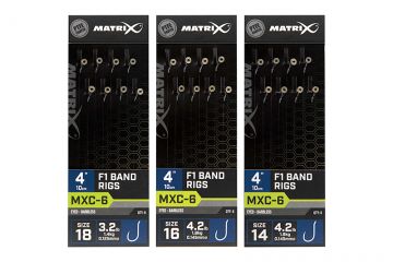 Matrix MXC-6 Barbless F1 Band Rig clear witvis witvis onderlijn H14 0.145mm 10cm