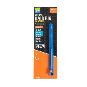 Preston Innovations KKH-B Mag Store Bayonet Hair Rig clear - nickel witvis witvis onderlijn H10 10cm 0.24mm