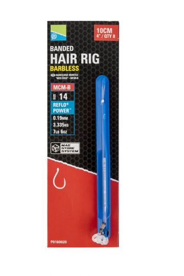Preston Innovations MCM-B Mag Store Banded Hair Rigs clear - nickel witvis witvis onderlijn H16 10cm 0.17mm