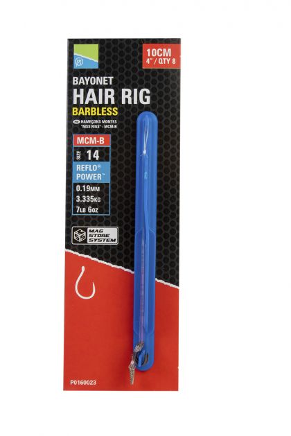 Preston Innovations MCM-B Mag Store Bayonet Hair Rigs clear - nickel witvis witvis onderlijn H16 10cm 0.17mm