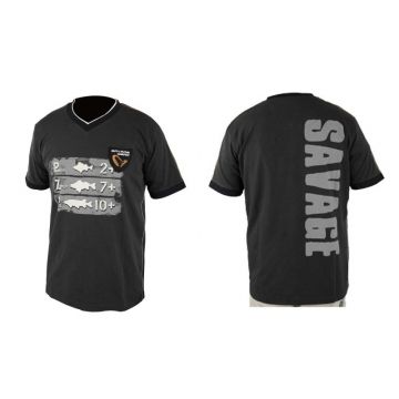 Savagegear Freshwater Tee Short Sleeve zwart - grijs vis t-shirt Medium