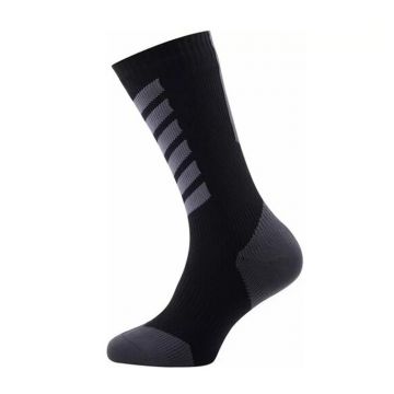 Sealskinz MTB Mid Mid With Hydrostop Socks noir - gris  Large
