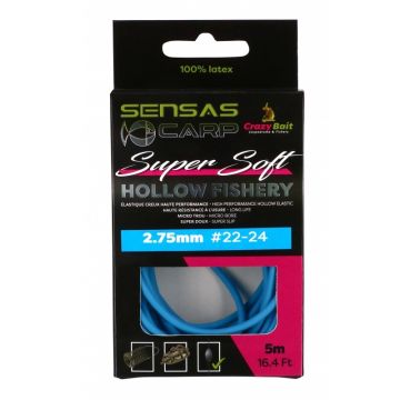 Sensas Hollow Fishery Super Soft blauw witvis viselastiek 2.75mm 5m