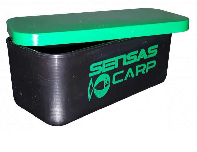 Sensas Mini Aasdoos groen - zwart madendoos 13x6.5x5cm
