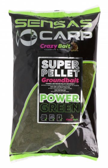 Sensas Super Pellet Groundbait Power Green 1kg vert 