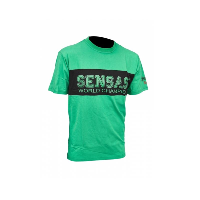 Sensas T-Shirt Club Bicolore zwart - groen vis t-shirt Small