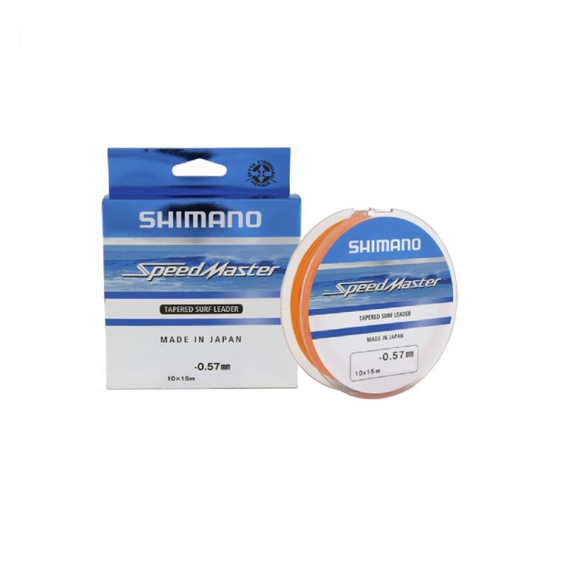 Shimano Speedmaster Tapered Surf Leader oranje zeevis visdraad 0.18-0.57mm 10x15m