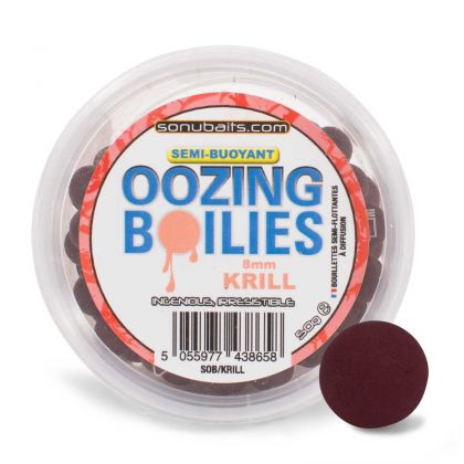 Sonubaits Semi-Buoyant Oozing Boilie Krill bruin witvis mini-boilie 8mm