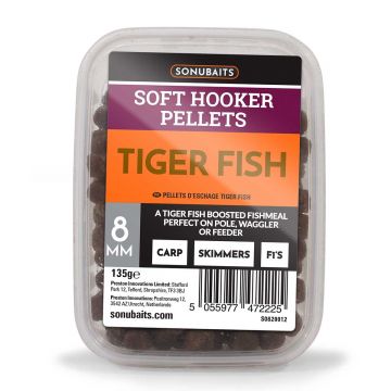 Sonubaits Soft Hooker Pellets Tiger Fish bruin vispellets 8mm 135g