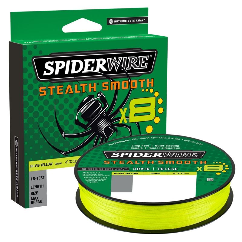 Spiderwire Stealth Smooth X8 yellow gevlochten visdraad 0.29mm 300m