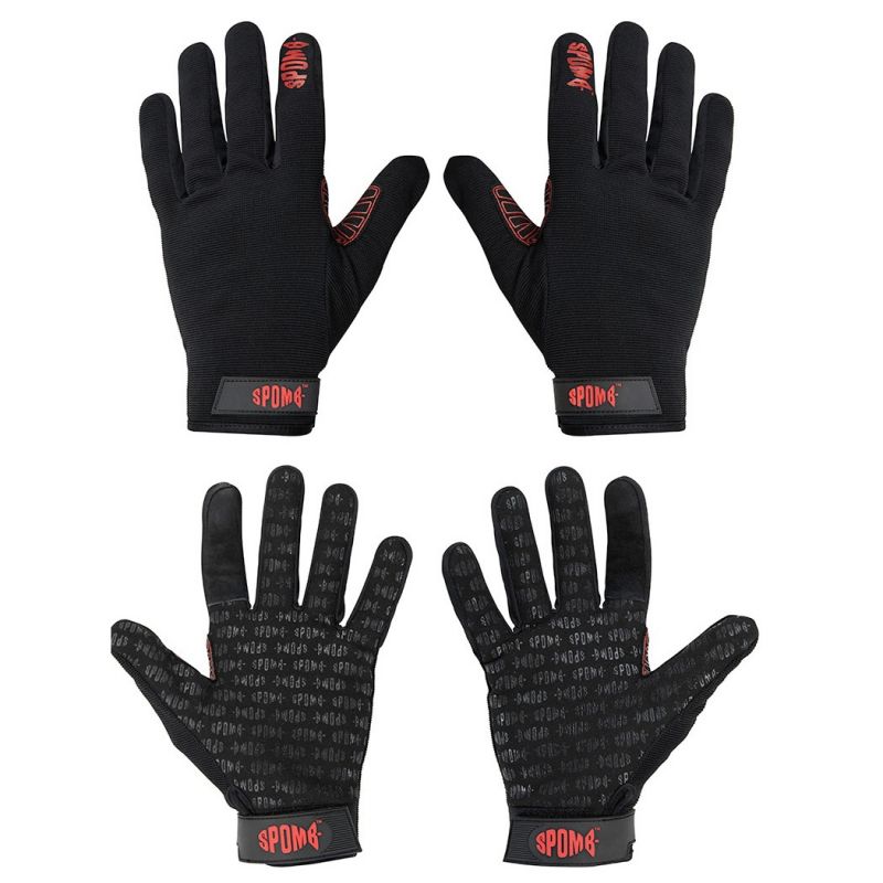 Spomb Pro Casting Gloves noir - gris  Large