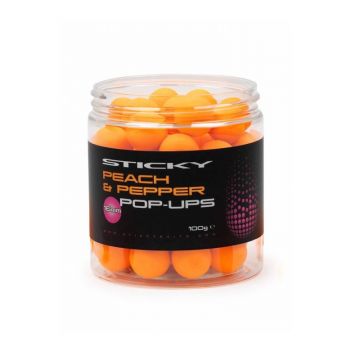 Sticky Baits Peach & Pepper Pop Ups orange karper pop-up boilies 12mm 100g