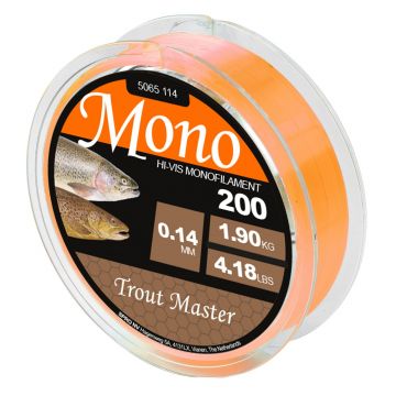 Troutmaster Hi-Vis Mono 200m orange visdraad 0.20mm