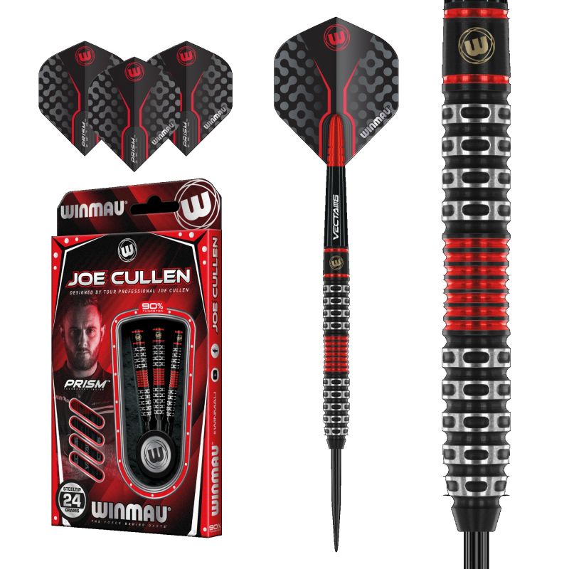 Winmau Joe Cullen 90% Special Edition zwart - grijs - rood 26g