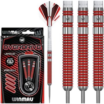 Winmau Overdrive 90% rood - zilver 23g